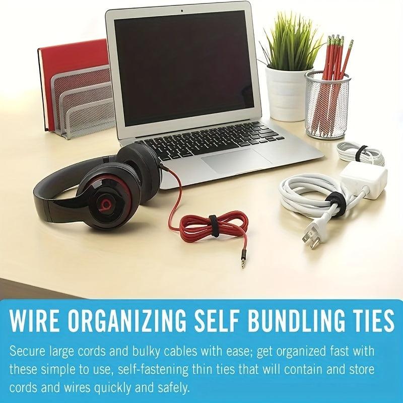 10pcs Soft Nylon Tape Cable Organizer Self-adhesive Adhesive Tape
