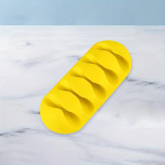 5pcs Desktop Yellow Fixing Clip Wire Organizer Self Adhesive Data Cable Storage