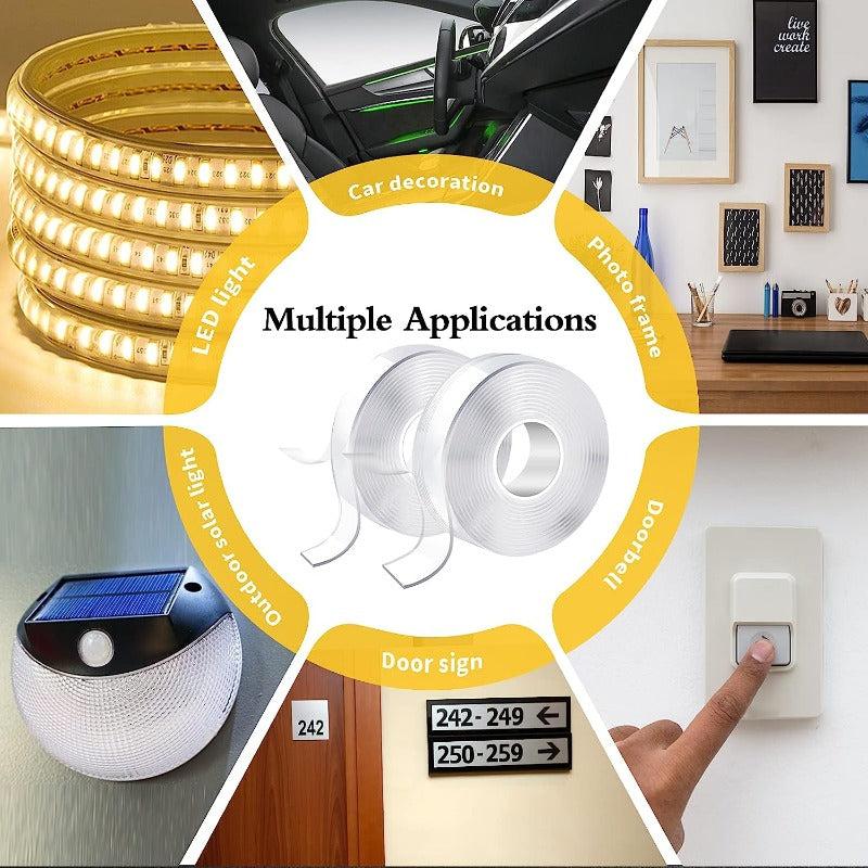 Heavy Duty Clear Double Sided Wall Tape - 2pcs