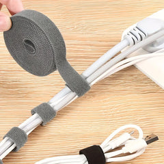 2PCS Adjustable Data Cable Management Strap with Magic Sticker