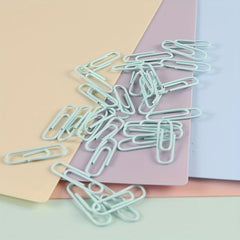 300 Paper Clips 3 Colors Plastic Packaging Document Clip