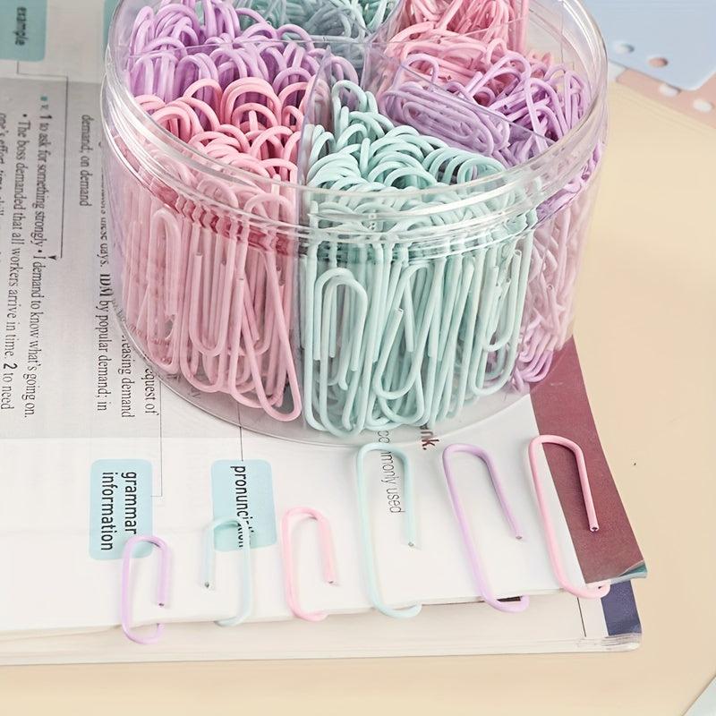 300 Paper Clips 3 Colors Plastic Packaging Document Clip