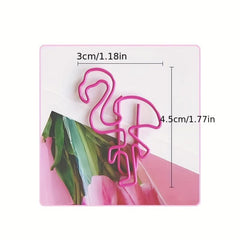10pcs Flamingo Shaped Paper Clips Office Stationery