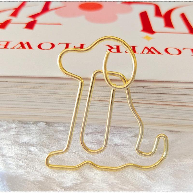 15pcs Mix Colors Metal Paper Clips Dog Bookmarks For Office Notebook Accessory