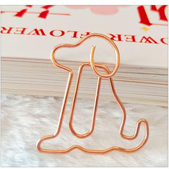 15pcs Mix Colors Metal Paper Clips Dog Bookmarks For Office Notebook Accessory