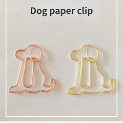 15pcs Mix Colors Metal Paper Clips Dog Bookmarks For Office Notebook Accessory
