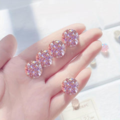 30pcs Pink Glitter Crystal Head Map Tacks for Home Office Classroom Use