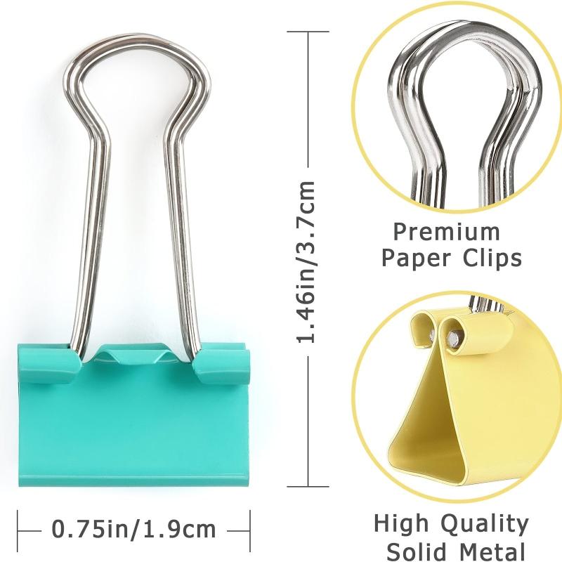 Colorful Binder Long Tail Clips Pack of 10pcs
