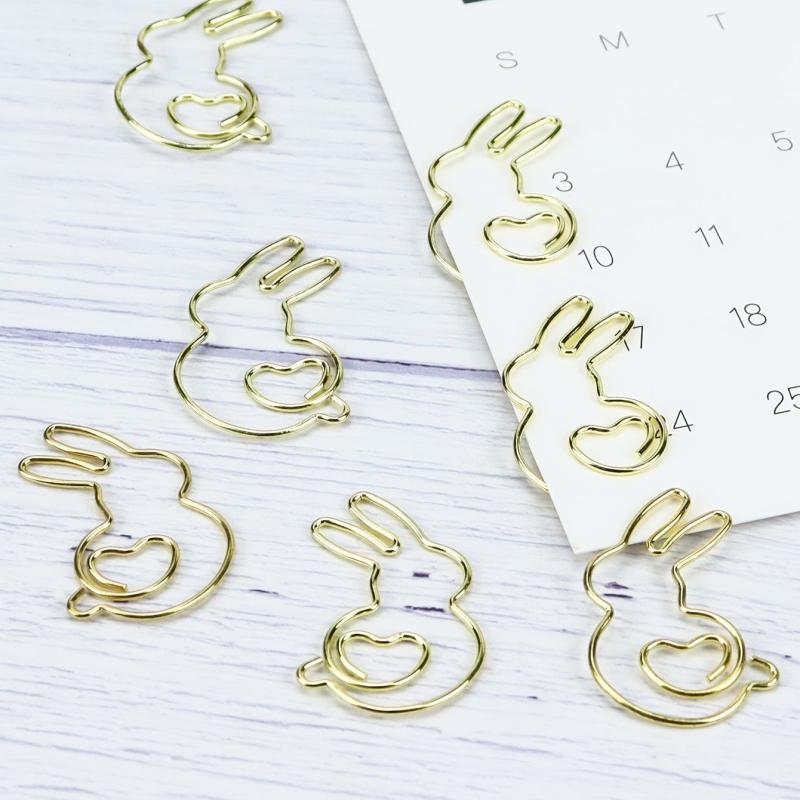 5pcs Rabbit Love Paper Clip Easter Decoration Office Supplies