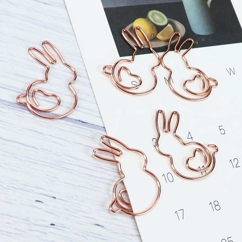 5pcs Rabbit Love Paper Clip Easter Decoration Office Supplies