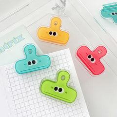4pcs Cartoon Heartbeat Student Clip Transparent Candy Ticket Clip