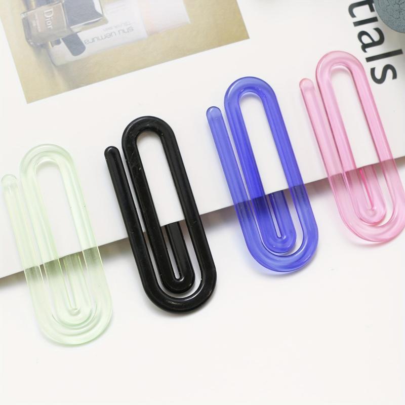 50pcs Transparent Plastic Paper Clip File Bookmark Test Paper Sorting