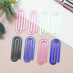 50pcs Transparent Plastic Paper Clip File Bookmark Test Paper Sorting