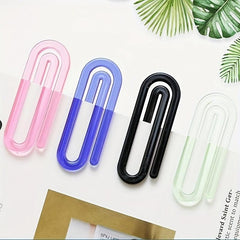 50pcs Transparent Plastic Paper Clip File Bookmark Test Paper Sorting