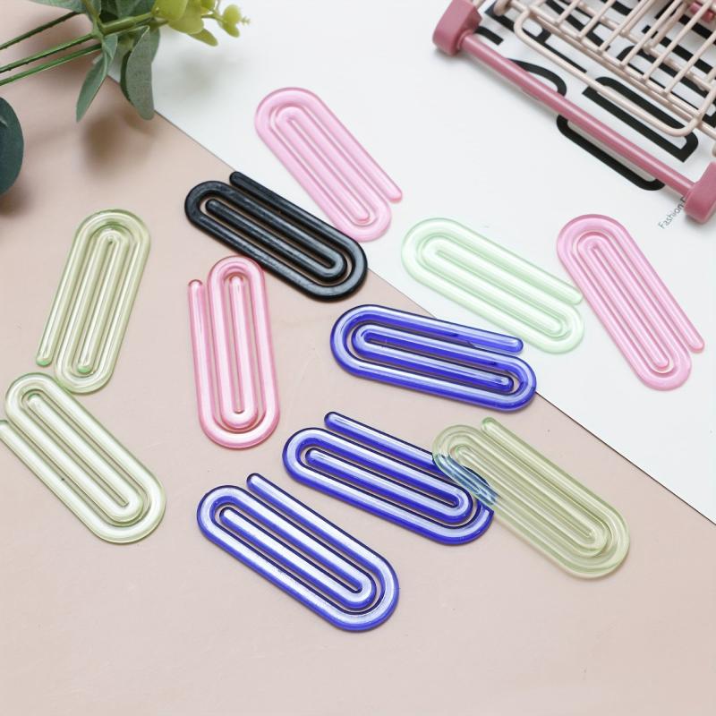 50pcs Transparent Plastic Paper Clip File Bookmark Test Paper Sorting