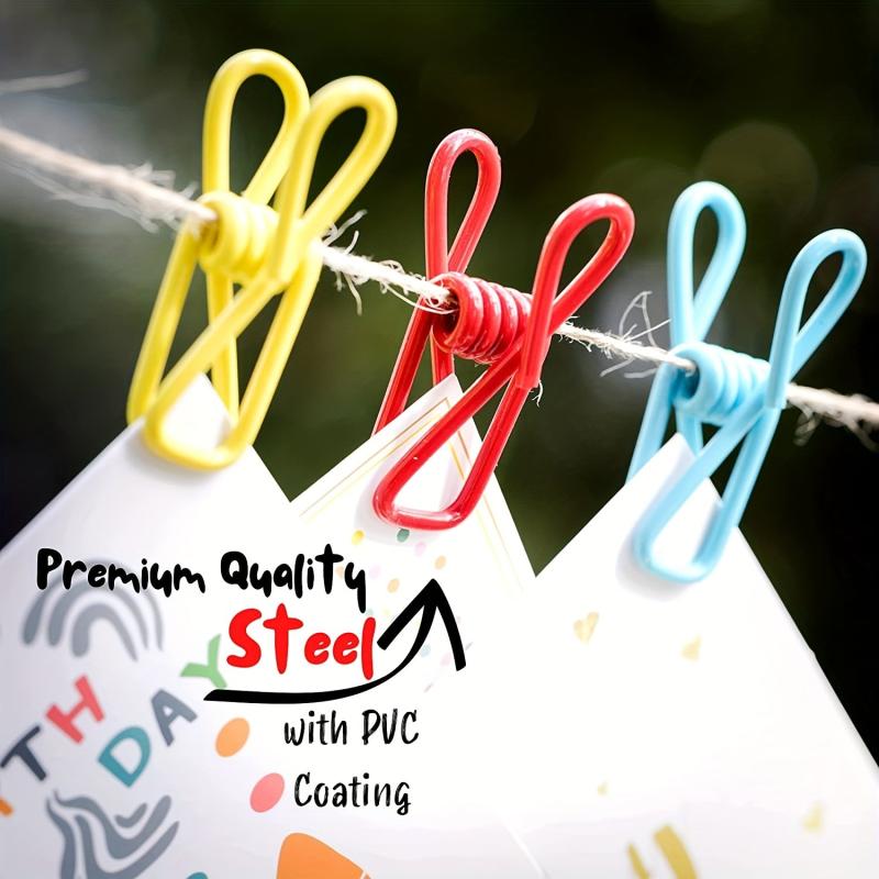 10pcs Chip Clips 5.08cm Assorted Colors Food Bag Clips PVC Coated Utility Clips