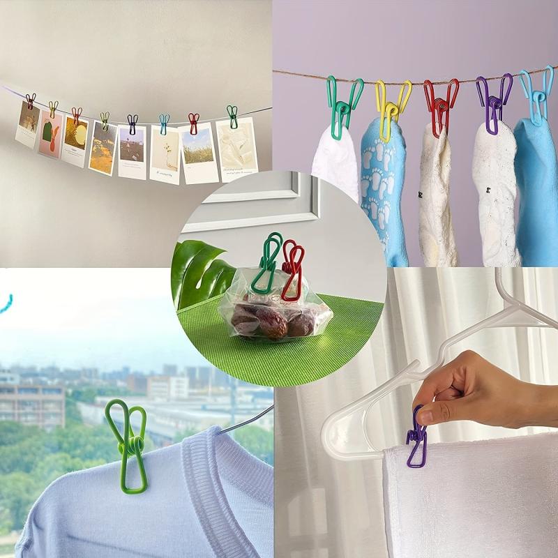 10pcs Chip Clips 5.08cm Assorted Colors Food Bag Clips PVC Coated Utility Clips
