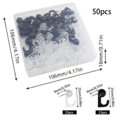 50pcs Clear Push Pin Hooks Plastic Heads Cork Board Hooks Decorative Thumb Tacks
