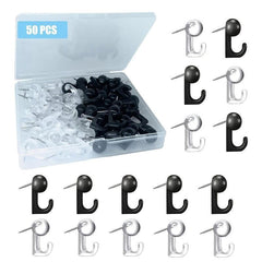 50pcs Clear Push Pin Hooks Plastic Heads Cork Board Hooks Decorative Thumb Tacks