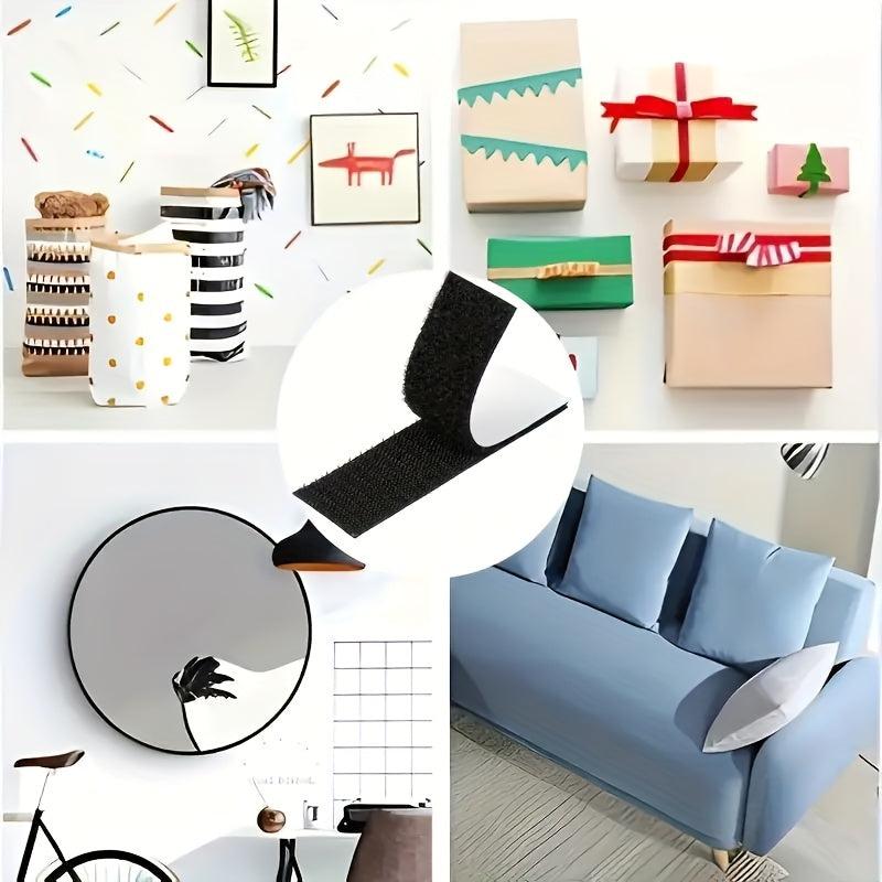 4 Pairs Heavy Duty Adhesive Hook & Loop Tape Strips 5x10 16 Cm