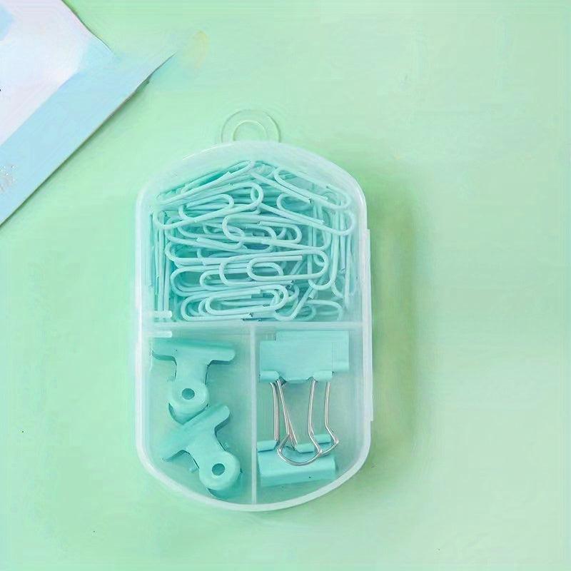 45pcs Multifunctional Pushpins Paper Clips Stationery Set