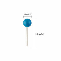 600pcs Push Pins Map Tacks 2.54cm Round Head 10 Colors in Container