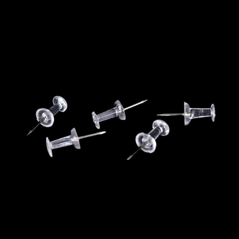 100pcs Transparent Plastic Nails Corkboard Supplies