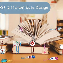 Cartoon Nurse Theme Paper Clips Bookmarks for Nurses