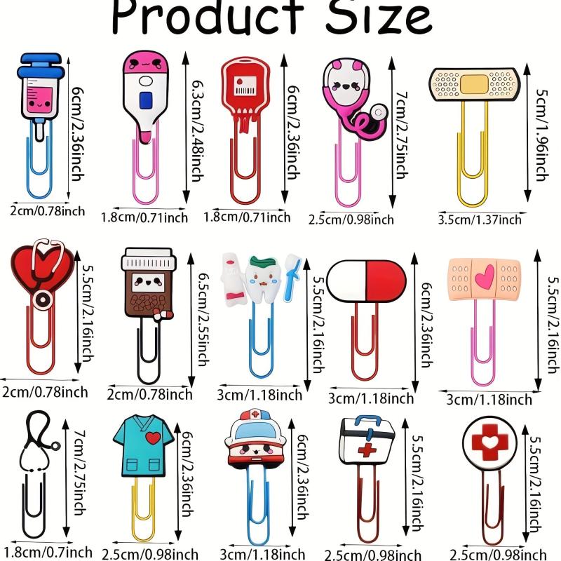 Cartoon Nurse Theme Paper Clips Bookmarks for Nurses