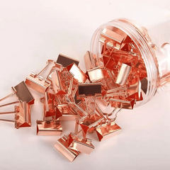 40pcs 19mm Rose Golden Binder Paper Clip Long Tail Clip Barrel Ticket