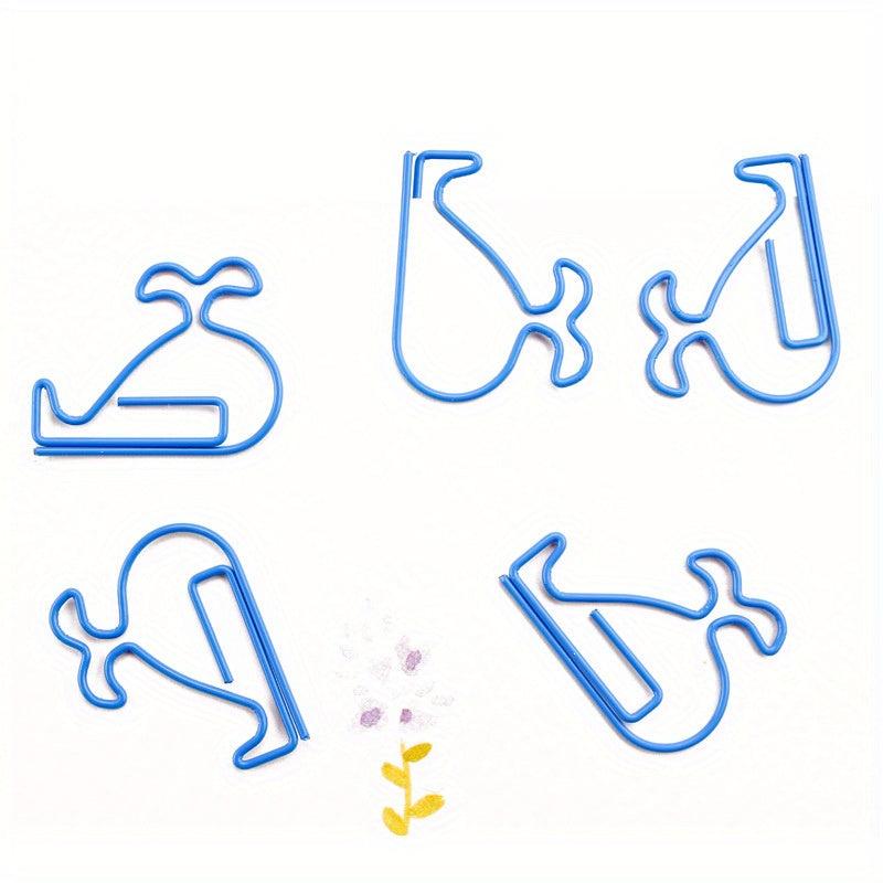20pcs Penguin & Dolphin Paper Clips Animal Bookmarks Office School Clip