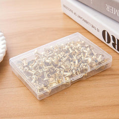 100pcs Golden Push Pins Standard Plastic Golden Thumb Tacks For Bulletin Board