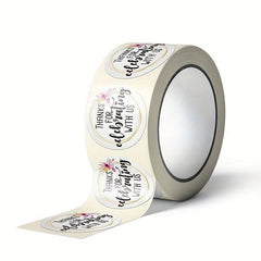 1 Roll Thank You Seal Round Sticker