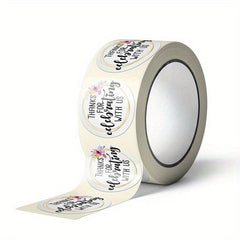 1 Roll Thank You Seal Round Sticker
