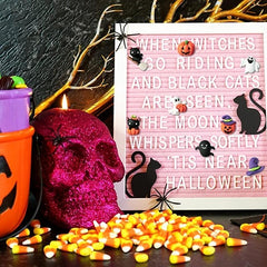 32pcs Halloween Themed Cork Metal Thumbnails Pumpkin Cat Decoration Box Set