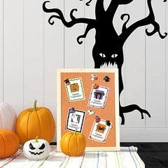 32pcs Halloween Themed Cork Metal Thumbnails Pumpkin Cat Decoration Box Set