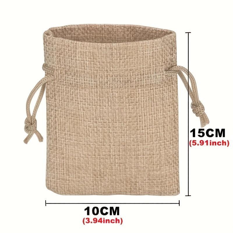 50pcs Linen Bags Wedding Christmas Sachet Drawstring Mag Storage