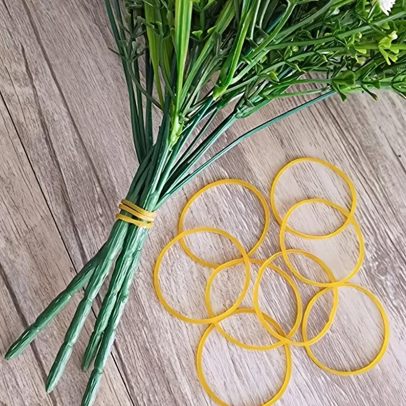 60/100pcs Yellow Rubber Band Ring