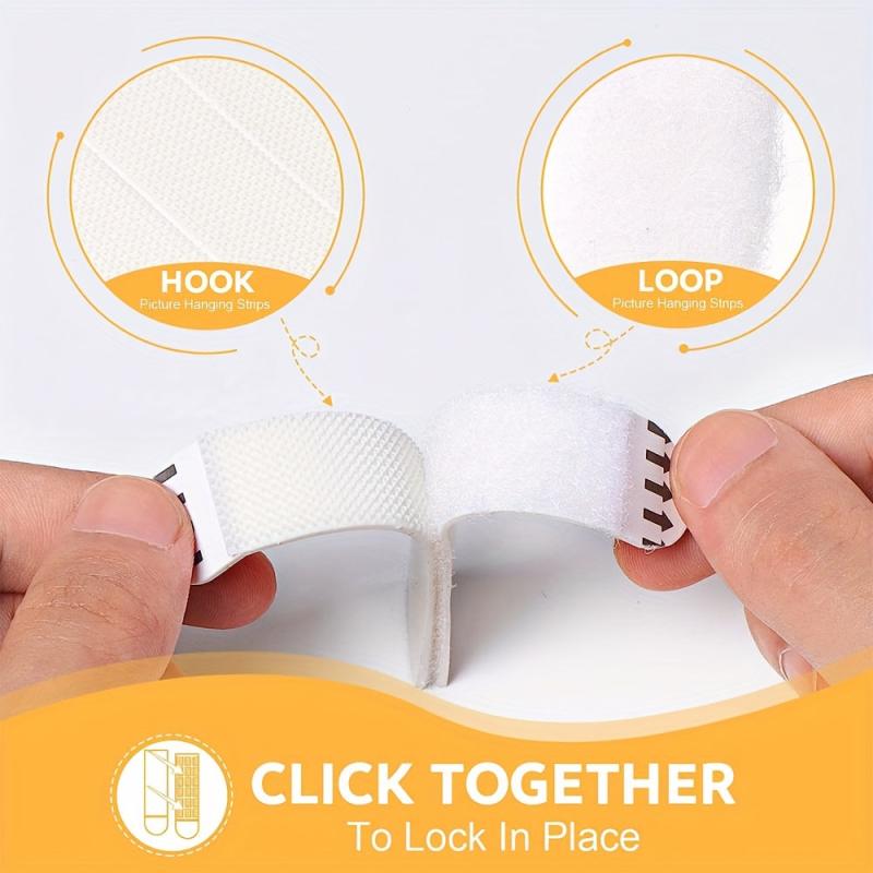 4 Pairs Removable Frame Glue No Glue Magic Button Hook And Loop Fastener