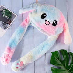 Rabbit Ears Hat for Women Plush Animal Hat with Jumping