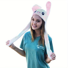 Rabbit Ears Hat for Women Plush Animal Hat with Jumping