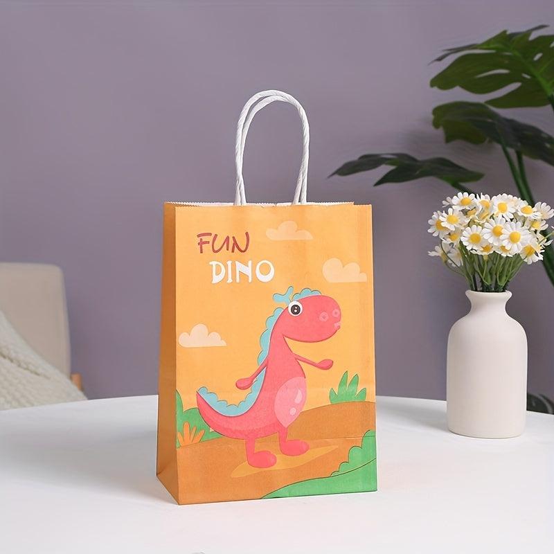 8pcs Dinosaur Birthday Party Gift Bag Tote Bag Packs