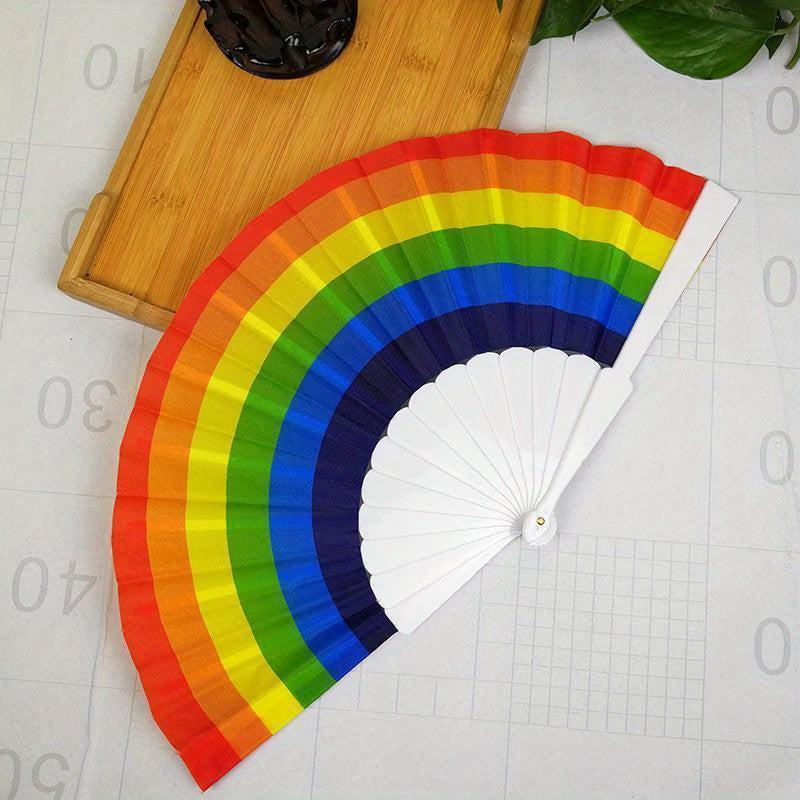 Rainbow Hand Fans Pride Fan Folding Hand Fan Colorful Hand Held Fan