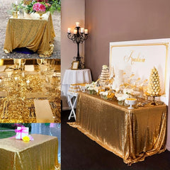 Rose Golden Sequin Table Cloth 180x120cm