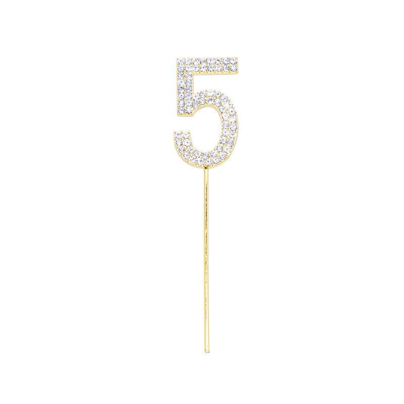 Glitter Number Cake Toppers Baby Shower Birthday Wedding Decoration