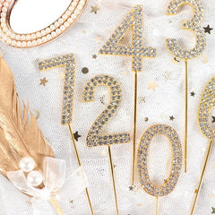 Glitter Number Cake Toppers Baby Shower Birthday Wedding Decoration