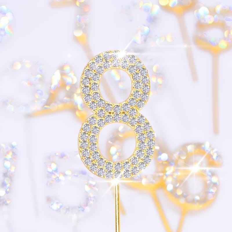 Glitter Number Cake Toppers Baby Shower Birthday Wedding Decoration