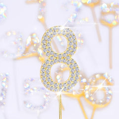Glitter Number Cake Toppers Baby Shower Birthday Wedding Decoration
