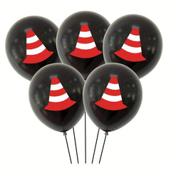 15pcs Construction Vehicle Latex Balloons Excavator Safety Hat Printed