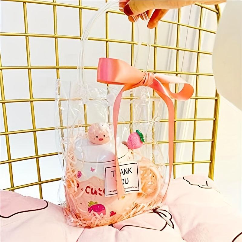 11pcs Reusable Transparent Tote Gift Bags for Halloween Christmas Daily Use